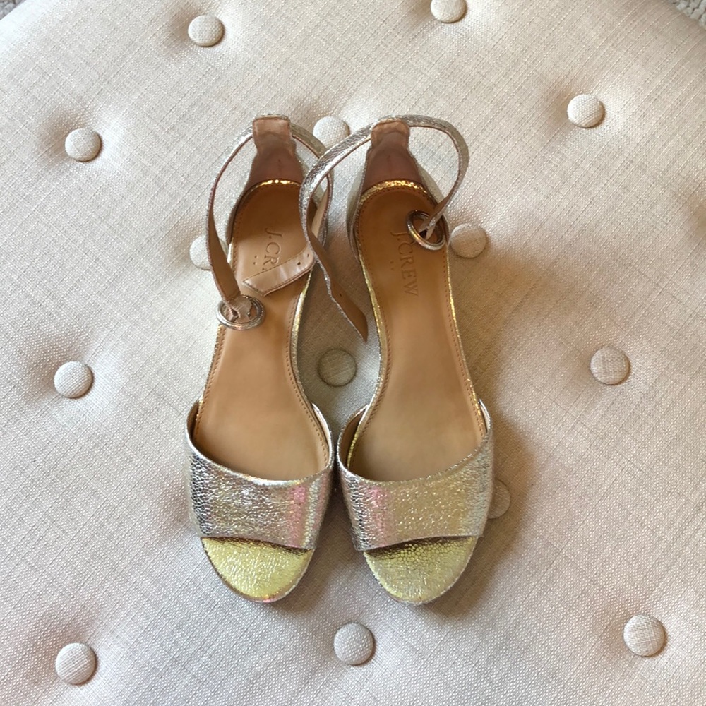 J. Crew Gold Strappy Sandals